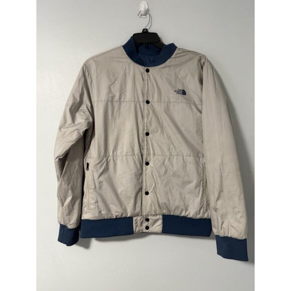 The North Face Jester Water Repellent Reversible Jacket L Blue Tan Quilted - Picture 7 of 16